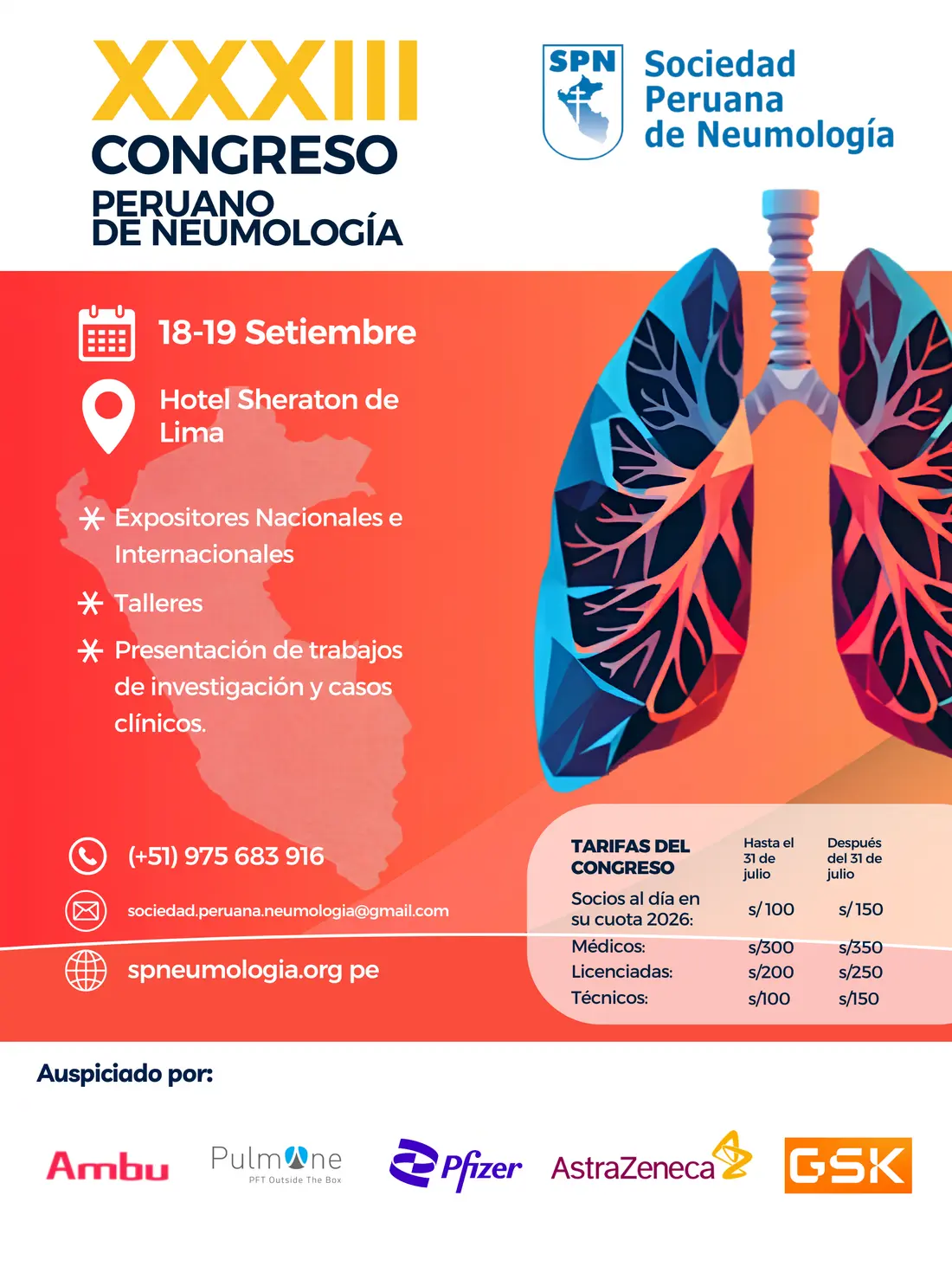 Afiche oficial del XXXIII Congreso Peruano de Neumología